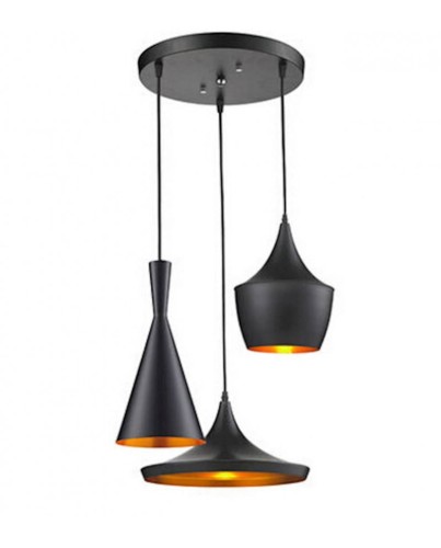 Lumina Deco Deco Lampa wisząca Foggi 3 Czarny LDP 7712-3 BK - Deco LDP 7712-3 (BK)