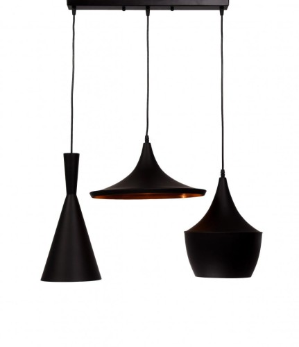 Lumina Deco LAMPA wisząca FOGGI LDP 7712-3 Deco metalowa OPRAWA zwis czarny