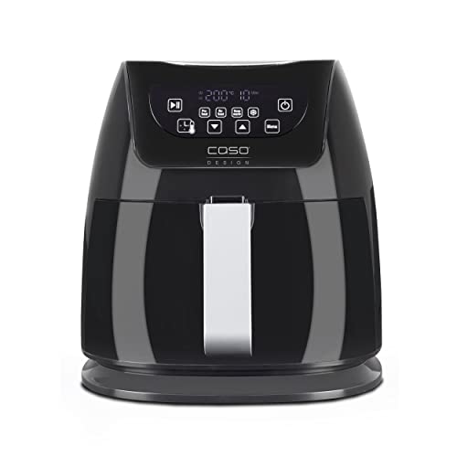 CASO | AF 255 frytkownica na gorące powietrze, 3 l, w zestawie ruszt do grillowania, 1 kg, 60-200°C, moc 1400 W, bez tłuszczu, wnętrze ze stali nierdzewnej, czarna