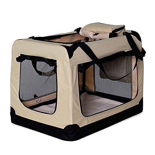 dibea Pudełko transportowe dla psa torba dla psa składane pudełko transportowe pudełko samochodowe mała torba dla zwierząt, beżowy TB10041