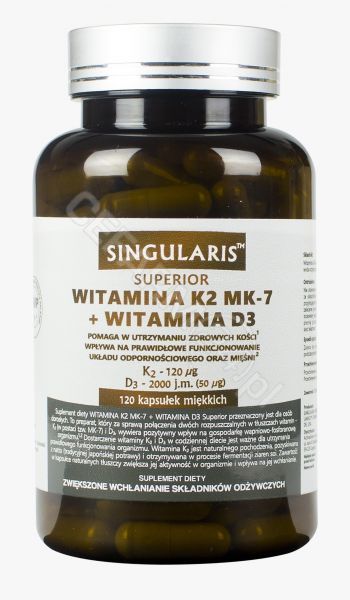 ACTIVEPHARM LABS SP. Z O.O. SP.K. Singularis Superior witamina K2 MK-7 + witamina D3 120 kapsułek 3246421