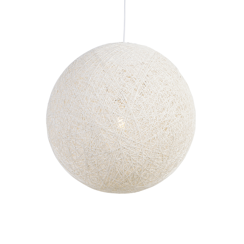 QAZQA Wiejska lampa wisząca biała 60 cm - Corda