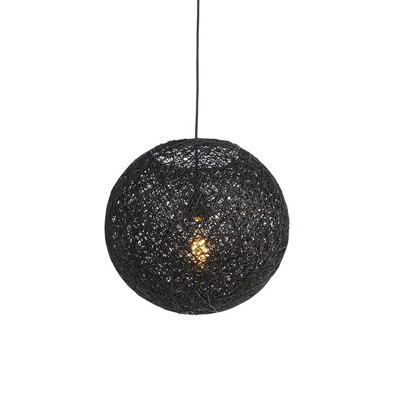 QAZQA Rustykalna lampa wisząca czarna 35cm - Corda