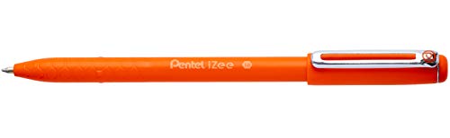 Pentel BX460-F długopis Izee, model z nasadką, metalowy klips, grubość linii 0,5 mm, 12 sztuk, pomarańczowy