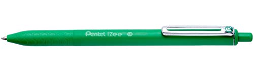 Pentel BX470-D długopis IZee, mechanizm naciskowy, metalowy klips, grubość linii 0,5 mm, 12 sztuk, zielony