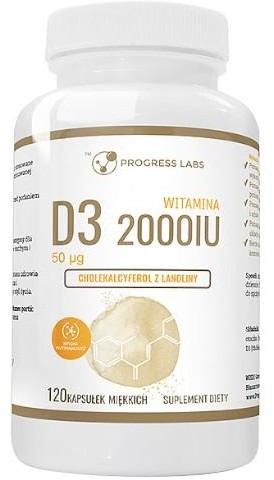 Progress Labs Witamina D3 2000 IU 120 kapsułek miękkich 1145816