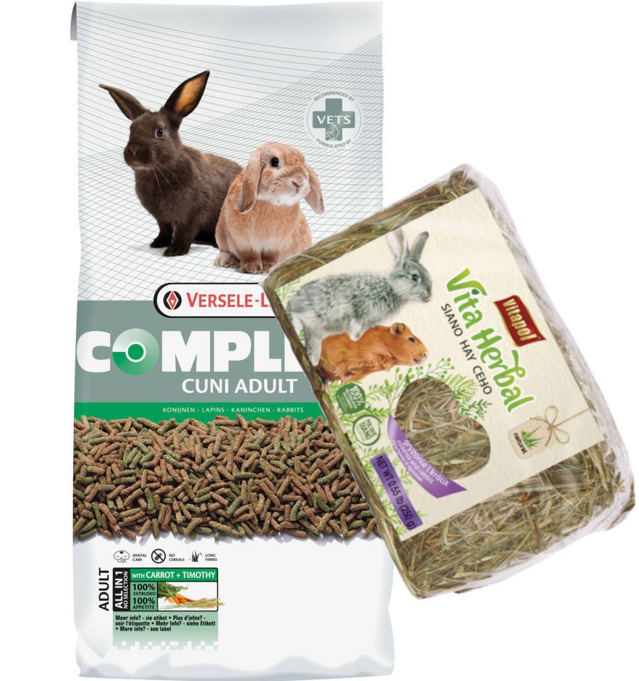 Versele-Laga Cuni Adult Complete 8kg Pokarm dla królików + Siano dla gryzoni 250g 48691-uniw
