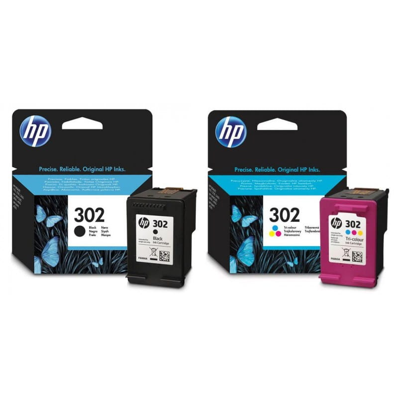 Tusz HP 302 F6U65AE+ F6U66AE Oryginał KOMPLET