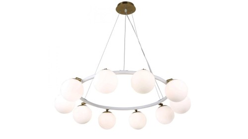 Lumina Deco Deco NOWOCZESNA LAMPA WISZĄCA BIAŁO-MOSIĘŻNA MODICA W10 LDP 6032-10 (WT)
