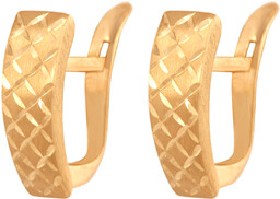 Złote kolczyki 585 zatrzaskowe PREZENT GRAWER