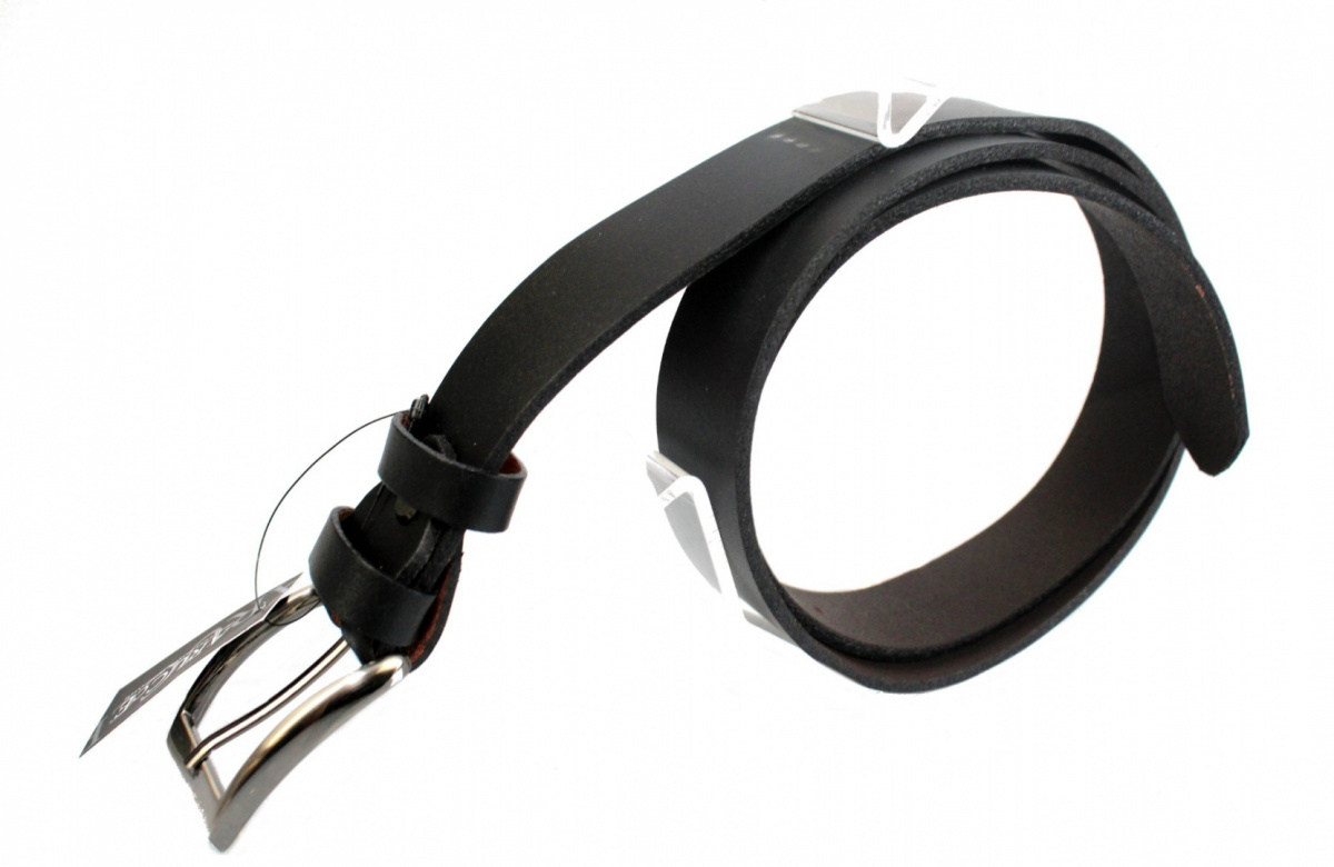 Arucce (PL) Pasek Skórzany Męski ARUCCE (PL) CZARNY Gładki 30 mm Skóra Naturalna DW EXTRA