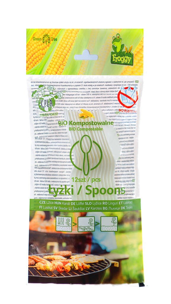 Froggy Biodegradowalne łyżki CPLA 16,5cm 12szt.