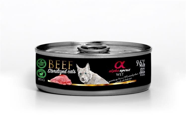 Alpha Spirit 85g Wołowina koty sterylizowane Alpha Spirit mokra kot ( Beef for sterilized cats )