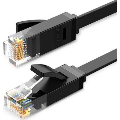 UGREEN Płaski kabel sieciowy Ethernet RJ45 Cat.6 UTP 10m czarny)