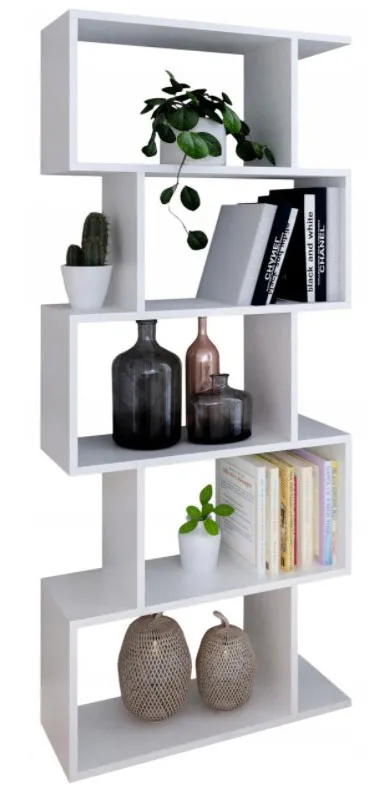 Biały regał z 5 półkami N0-H78