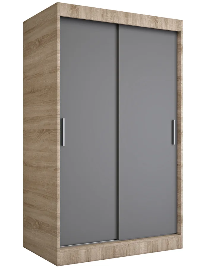 Szafa przesuwna dąb sonoma + antracyt 120 cm A4-F21