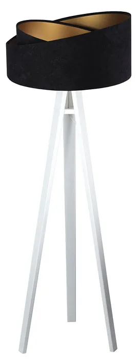 Czarno-biała nowoczesna lampa stojąca trójnóg D0-A54
