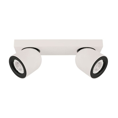 Italux LAMPA sufitowa NUORA SPL-2855-2B-WH metalowa OPRAWA na listwie regulowane reflektorki plafon biały czarny SPL-2855-2B-WH