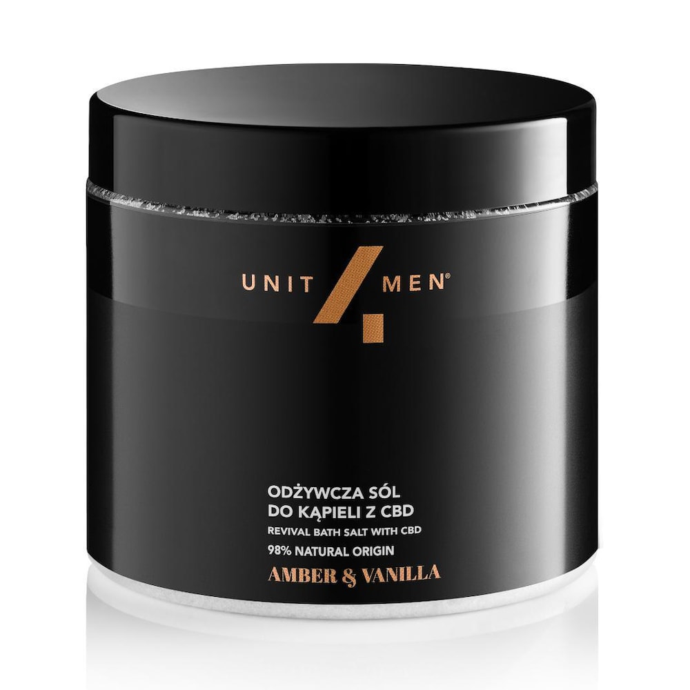 Unit4Men Odżywcza sól do kąpieli z CBD Amber & Vanilla 700g