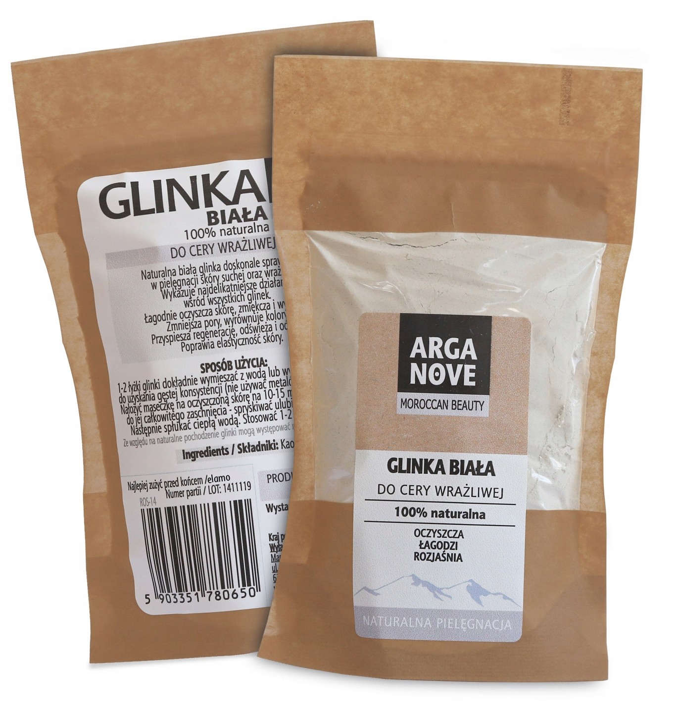 Biała Glinka 100% Kaolin Cera Sucha Wrażliwa 70g