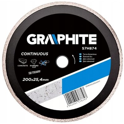 Graphite Tarcza diamentowa 200x25,4mm pełna 57H874