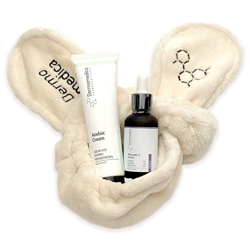 DermoMedica Azelaic Cream 60ml + Phloretin C Serum 30ml zestaw przeciwtrądzikowy + opaska kosmetyczna