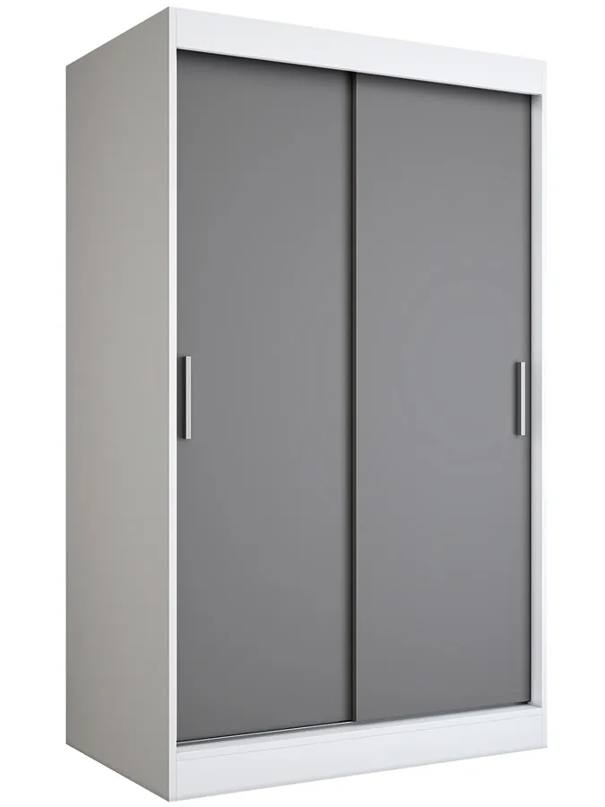 Szafa przesuwna biały + antracyt 120 cm H7-K34