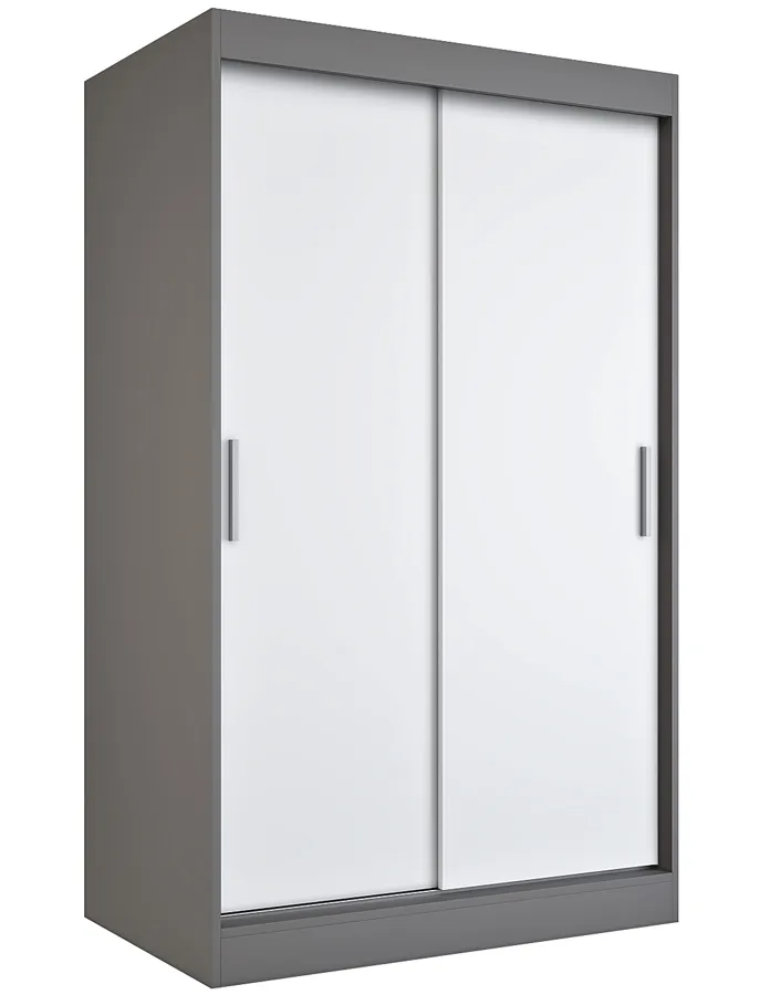 Szafa przesuwna antracyt + biały 120 cm Marboso