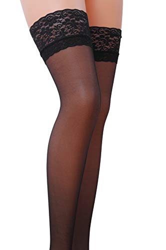 Pasja dół pończochy samonośne czarne ST003 rozmiar 1/2