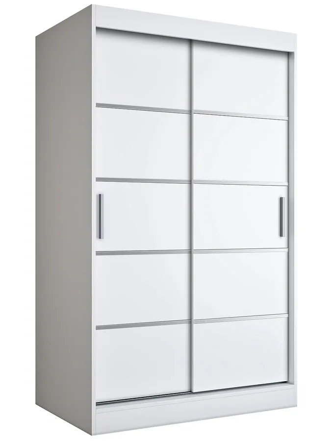 Biała dwudrzwiowa szafa przesuwna 120 G9-R38