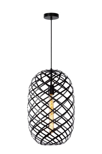 Lucide Wolfram 21417/32/30 lampa wisząca zwis 1x60W E27 czarny