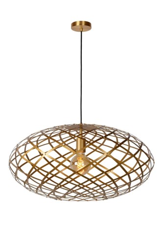 Lucide Wolfram 21417/65/02 lampa wisząca zwis 1x60W E27 złoty