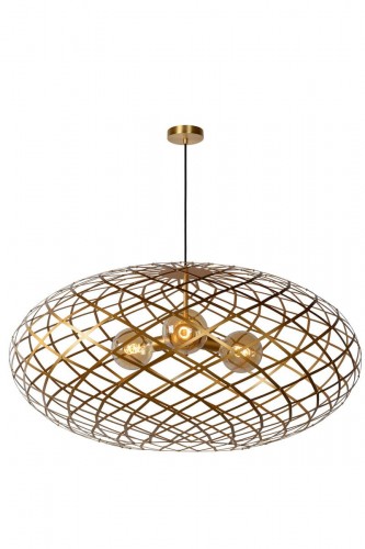 Lucide Wolfram 21417/99/02 lampa wisząca zwis 3x60W E27 złoty
