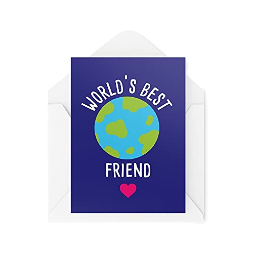 Tongue in Peach Bestie Cards kartka urodzinowa 'World's Best Friend for Him for Her Cute Nowość Prezent 'Cheer Up Thank You Mate Doceniaj Ciebie CBH566 TIP_CARDS_CBH566