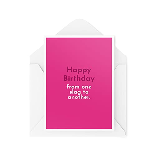 Tongue in Peach Śmieszne kartki urodzinowe karta najlepszego przyjaciela od One Sl*g To Another Izolt Profanity Banter dla niej Bestie Colleague dowcip nowość CBH525 TIP_CARDS_CBH525