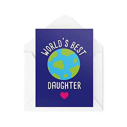 Tongue in Peach Karty dla córki kartka urodzinowa 'World's Best Daughter for Her From Mom Dad Son Siblings Dzieci Dzieci Dzieci ukończenie szkoły 'Proud Of You' CBH568 TIP_CARDS_CBH568