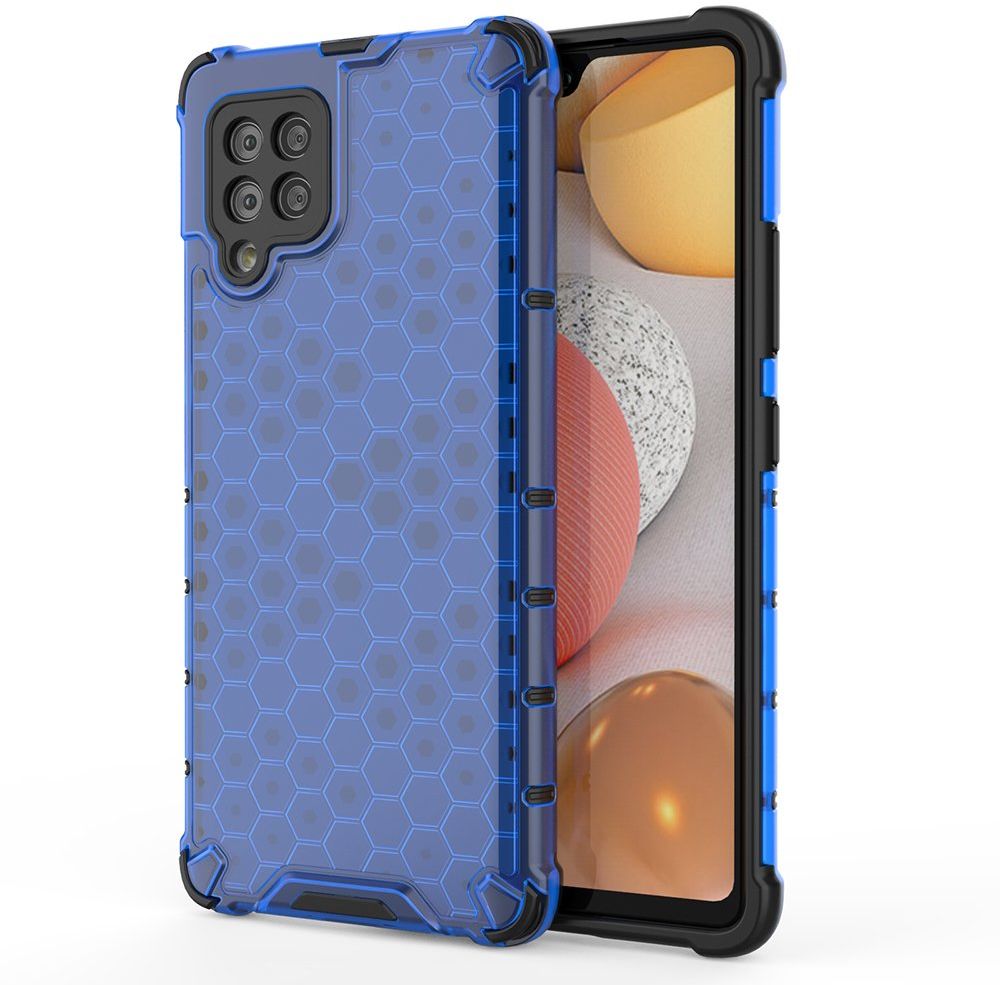 Samsung Honeycomb etui pancerny pokrowiec z żelową ramką Galaxy A42 5G niebieski