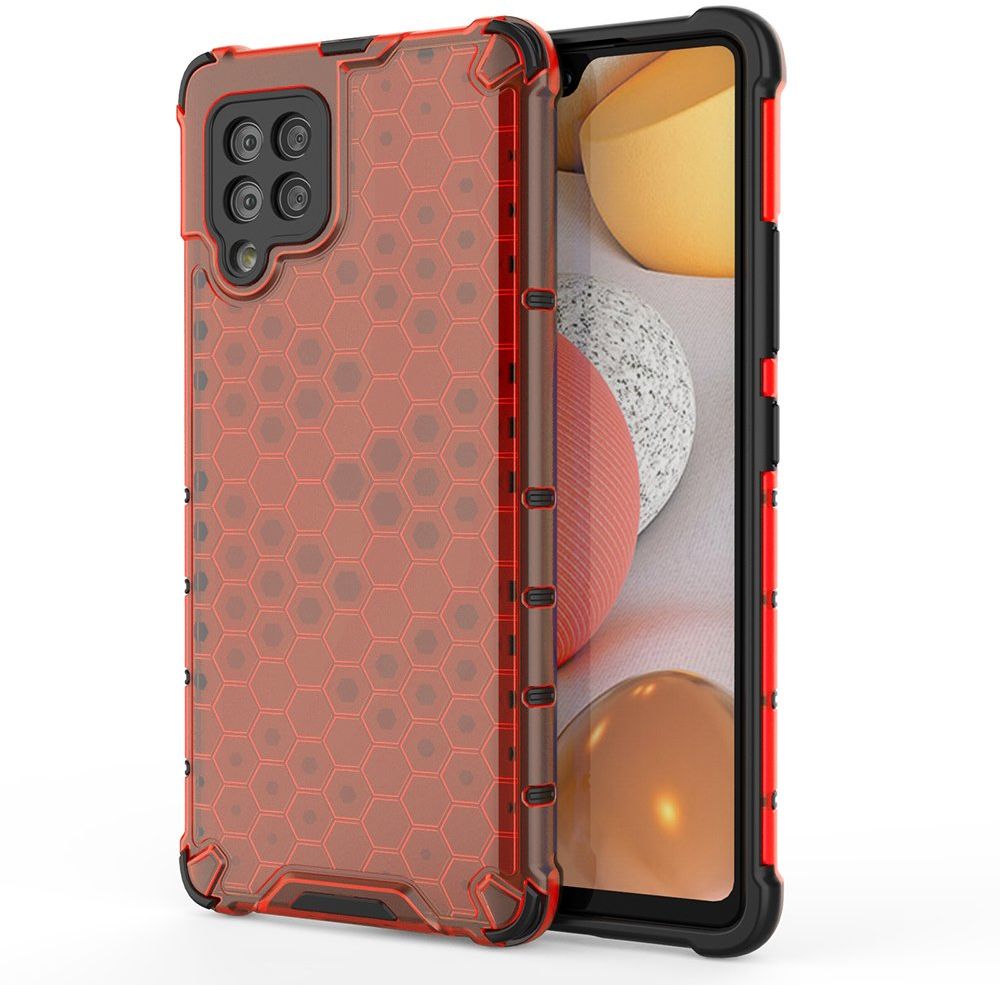 Samsung Honeycomb etui pancerny pokrowiec z żelową ramką Galaxy A42 5G czerwony