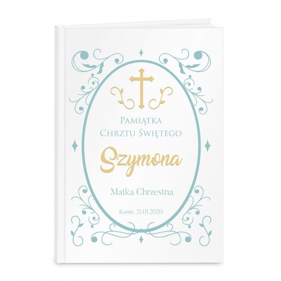 Murrano Biblia rozmiar M z nadrukiem dla chłopca na chrzest KZ-BIB-M-009