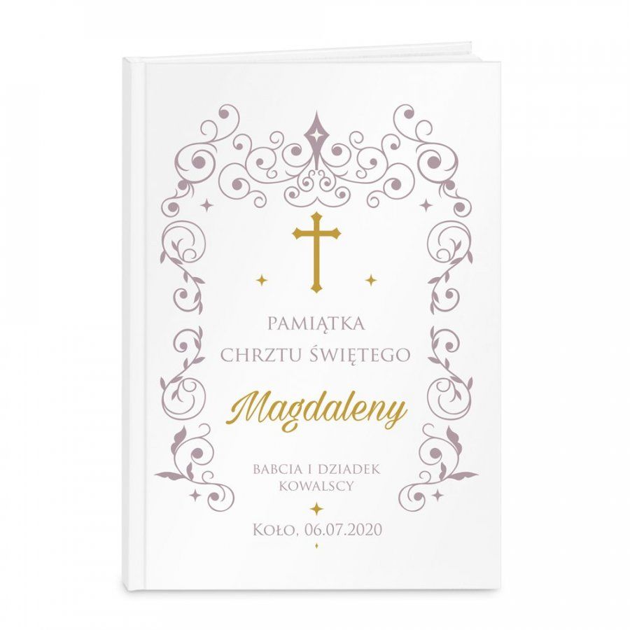 Murrano Biblia rozmiar M z nadrukiem dla dziewczynki na chrzest KZ-BIB-M-010