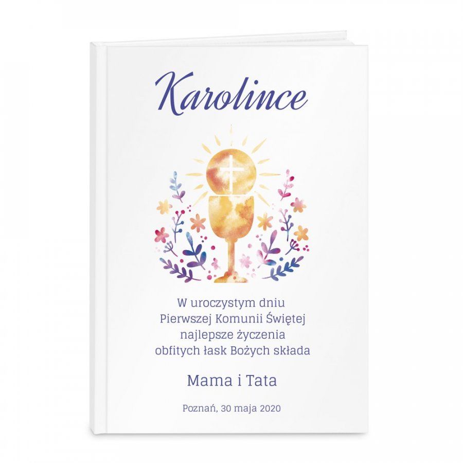 Murrano Biblia rozmiar M z nadrukiem dla dziewczynki na komunię KZ-BIB-M-015