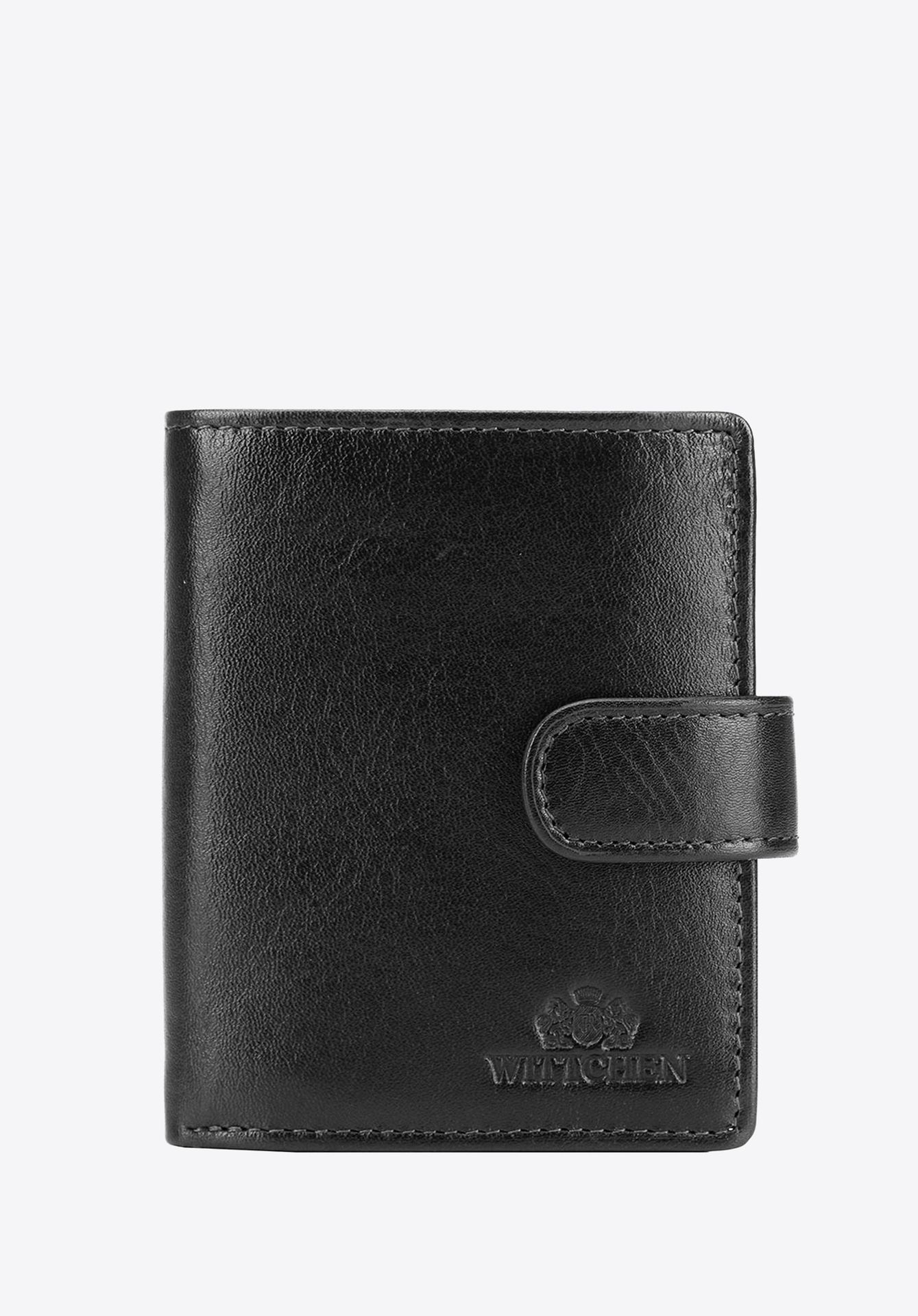 Portfel skórzany unisex zapinany na zatrzask
