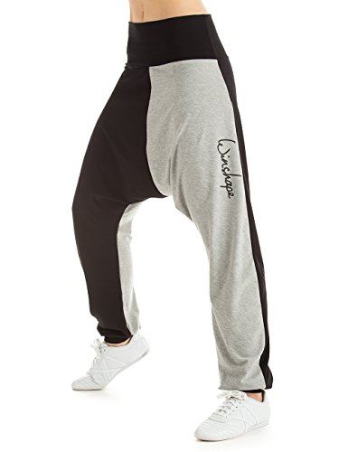 WINSHAPE Winshape damskie spodnie treningowe haremki WH9 Yin/Yang Dance Fitness czas wolny sport czarny/szary melanż X-L WH9