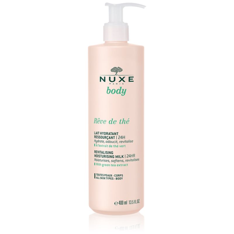 Nuxe Body Reve de The rewitalizujące mleczko nawilżające 24h 400 ml + Suchy olejek do pielęgnacji 10 ml 7083347