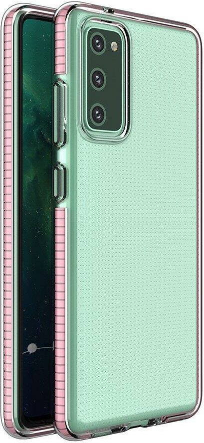 Samsung Spring Case pokrowiec żelowe etui z kolorową ramką do Galaxy A02s EU jasnoróżowy