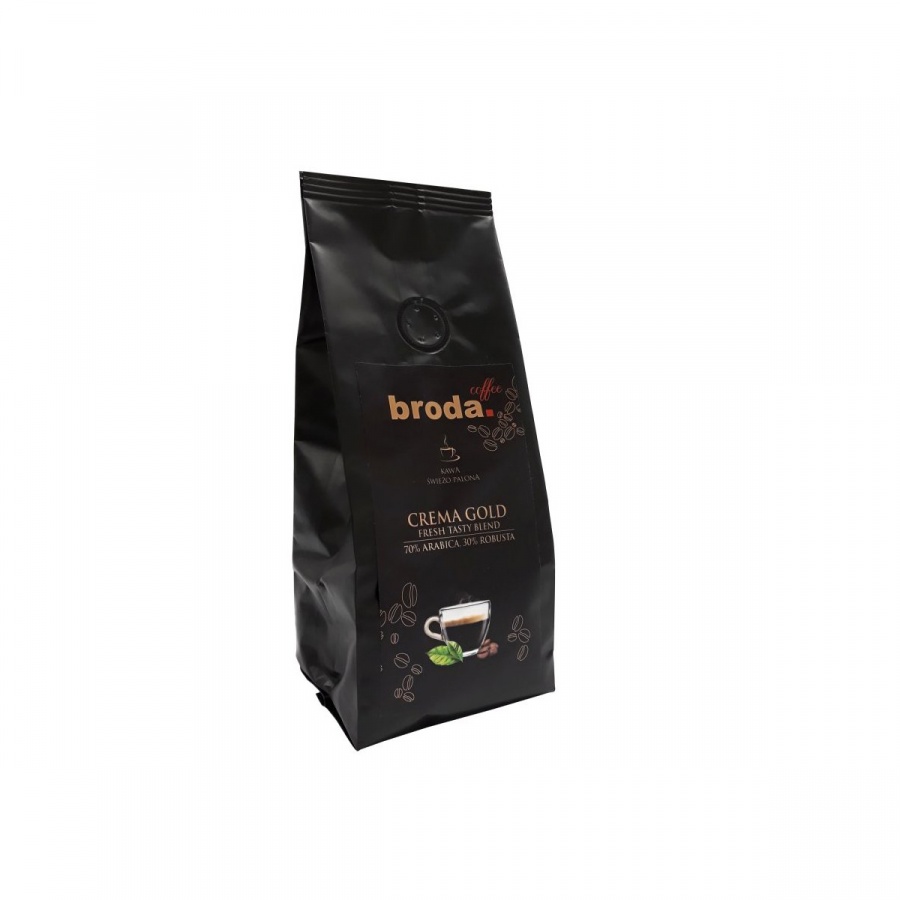 Kawa świeżo palona 0,25kg Broda Coffee Crema Gold czarna CREMAGOLD250