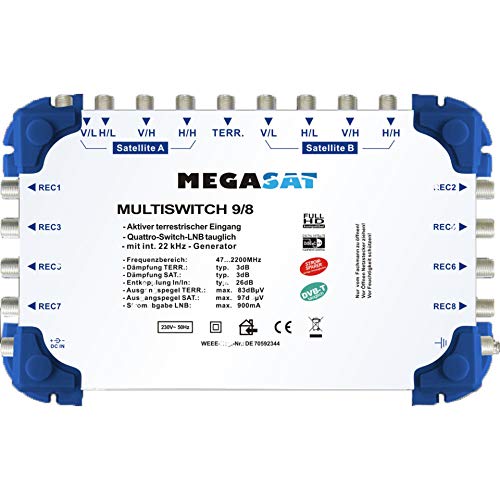 Megasat Multiswitch 9/8 + zasilacz MS0908MEGASAT