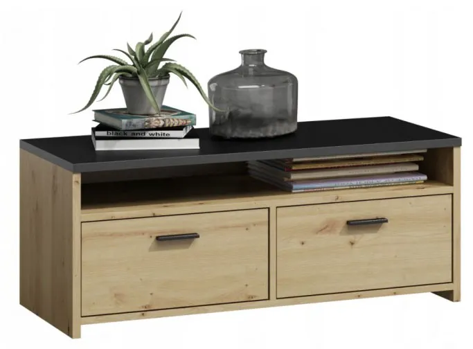 Szafka RTV dąb artisan czarny L5-P77