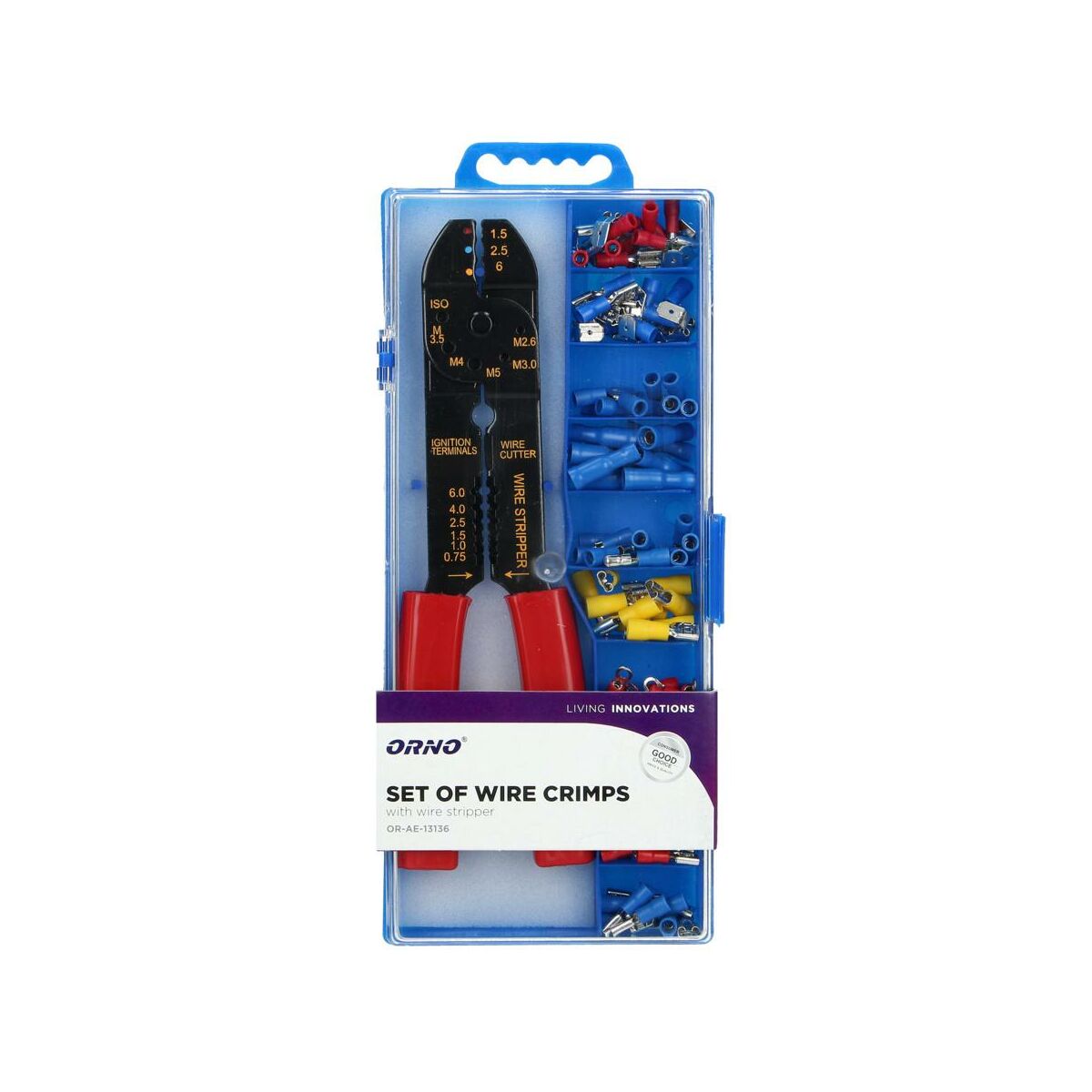 Orno Zestaw tulejek+zaciskarka 10x10 OR-AE-13136