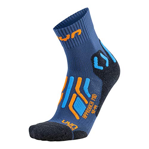 UYN Męskie skarpety trekkingowe Approach MID Socks podkolanówki niebieskie/pomarańczowe/szaro-melange, 45/47